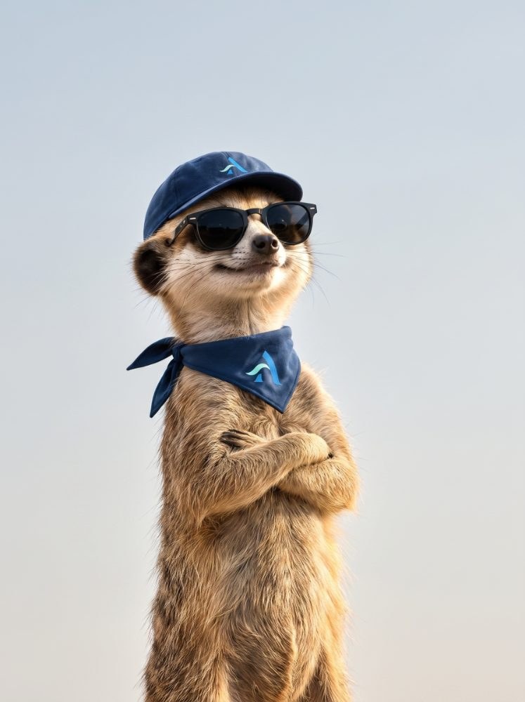 Addie's mascot on the lookout for nearby rewards